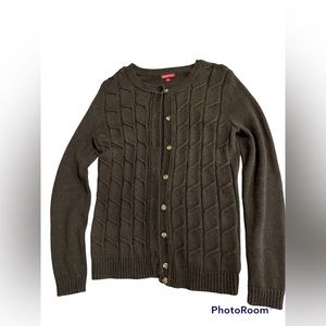 Brown Merona cable-knit cardigan